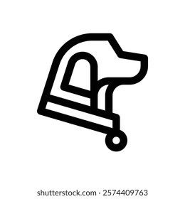 Walking the dog. Editable stroke vector icon.