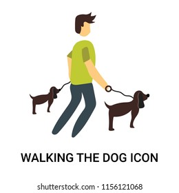 Walking the dog icon vector isolated on white background, Walking the dog transparent sign , business people, person or human illustration