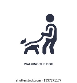 walking the dog isolated icon. Simple element illustration from behavior concept. walking the dog editable logo symbol design on white background. Can be use for web and mobile.
