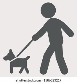 walking with dog, man and dog, icon, pictogram, walking