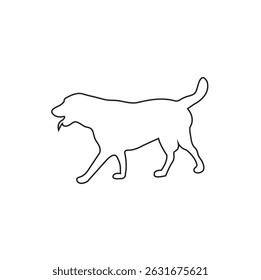 "Walking Dog Outline Vector Art Minimal Line Drawing"
