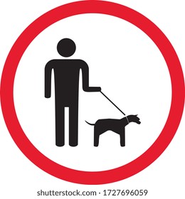 Caminando con el signo del perro, el símbolo, la ilustración del vector
