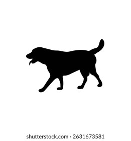 "Walking Dog Silhouette Vector Graphic Black Pet Art"