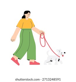 Arquivo EPS 10 da ilustração plana do vetor do cão de passeio