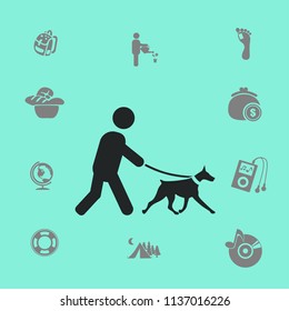 walking dog vector icon