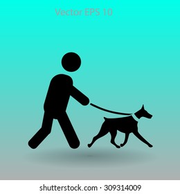 walking dog vector icon
