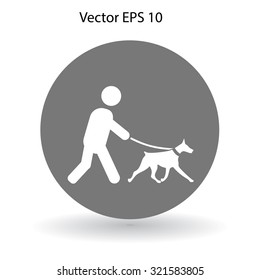 walking dog vector icon