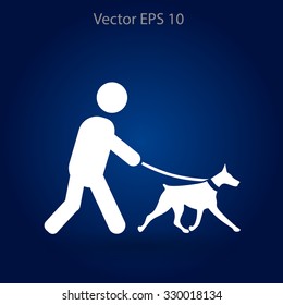 walking dog vector icon
