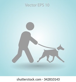 walking dog vector icon