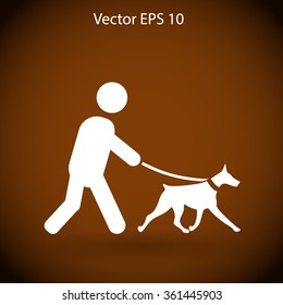 walking dog vector icon