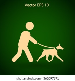 walking dog vector icon