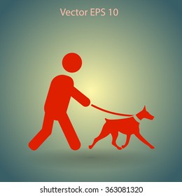 walking dog vector icon