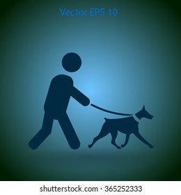 walking dog vector icon