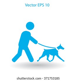 walking dog vector icon