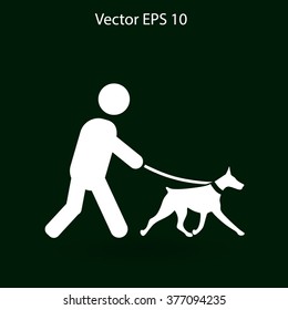 walking dog vector icon