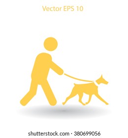 walking dog vector icon