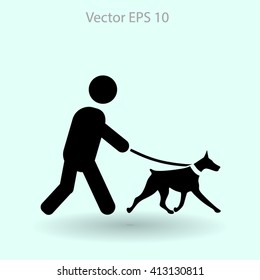 walking dog vector icon