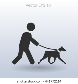 walking dog vector icon