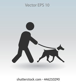 walking dog vector icon