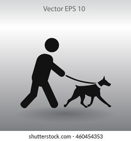 walking dog vector icon