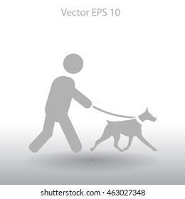 walking dog vector icon