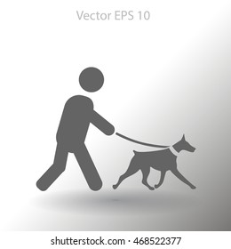 walking dog vector icon