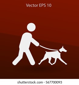 walking dog vector icon