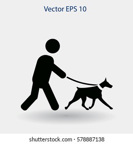 Walking Dog Vector Icon