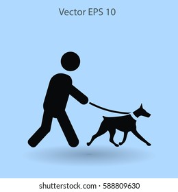 walking dog vector icon