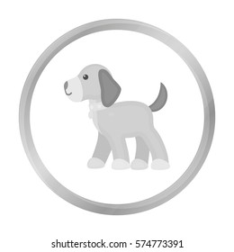 Walking the dog vector icon in monochrome style for web