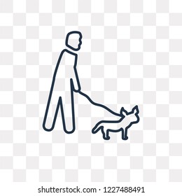 Walking the Dog vector outline icon isolated on transparent background, high quality linear Walking the Dog transparency concept can be used web and mobile