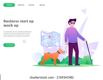 walking with dog web landing page template