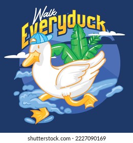 Walking Duck On Water Waves