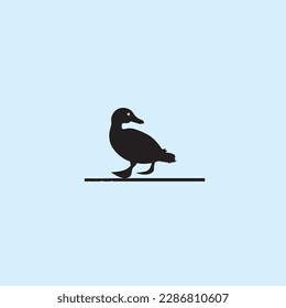 a walking duck wild bird vector silhouette illustration