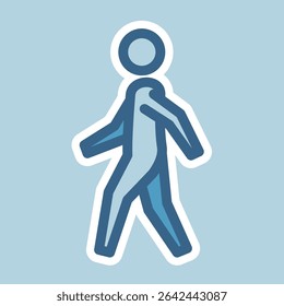 walking editable cartoon style sticker vector