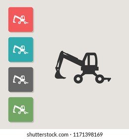 Walking excavator - vector icon. Symbol for web, infographics, print design and mobile UX/UI kit. Vector illustration, EPS10.