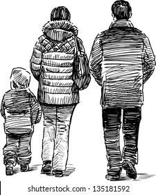 walking family