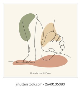Walking Feet Minimal Line Drawing. Journey and Travel Poster