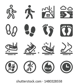 walking and footprint icon set,vector and illustration