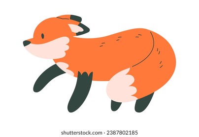 Walking Fox Animal Vector Illustration