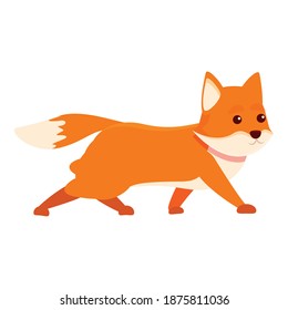 Walking fox icon. Cartoon of walking fox vector icon for web design isolated on white background