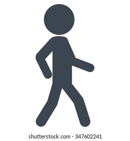 Walking Gentleman vector icon. Style is flat symbol, smooth blue color, rounded angles, white background.
