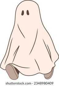 Walking Ghost Costume Vector Illustration
