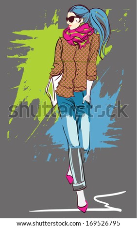 Walking girl
