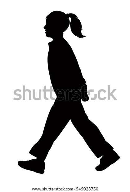 Walking Girl Silhouette Stock Vector (Royalty Free) 545023750 ...