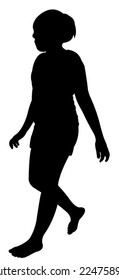 walking girl silhouette vector 