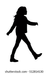 walking girl silhouette vector 
