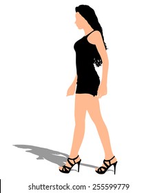 Walking girl, vector 