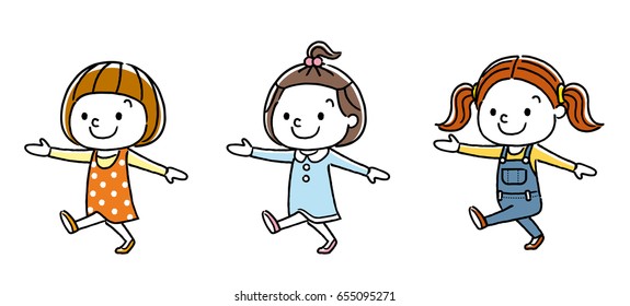 Walking girls: set