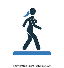 Walking, go away icon. Simple editable vector design isolated on a white background.